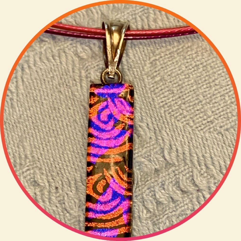 Dichroic Glass on Double Necklace